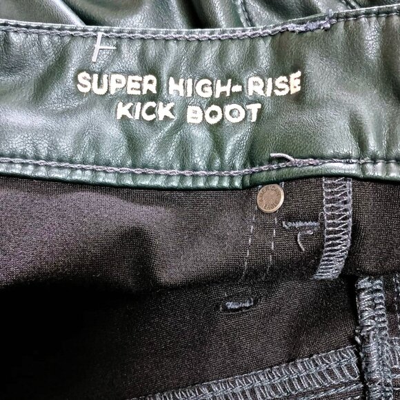 VEGAN FAUX LEATHER KICK BOOT PANTS AEO - Picture 4 of 5